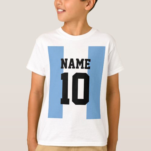 Personalized custom name  number Argentina Flag T_Shirt