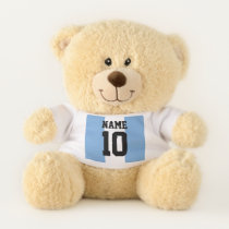 Personalized custom name & number Argentina Flag Teddy Bear