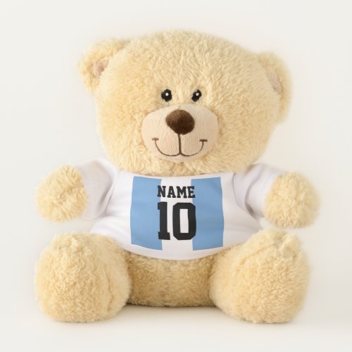 Personalized custom name  number Argentina Flag Teddy Bear