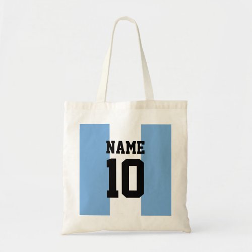 Personalized custom name  number Argentina Flag Tote Bag