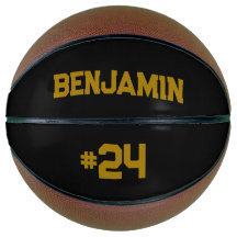 Personalized Custom Name & Number Basketball Gold