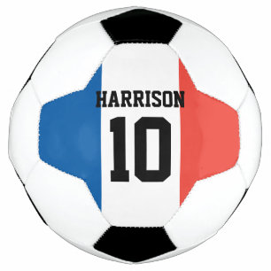 Personalized custom name & number Flag of France Soccer Ball