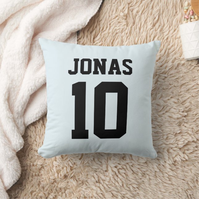 Personalized custom name number sports team image throw pillow (Blanket)