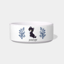 Personalized Custom Name Pet Cat Portrait Food