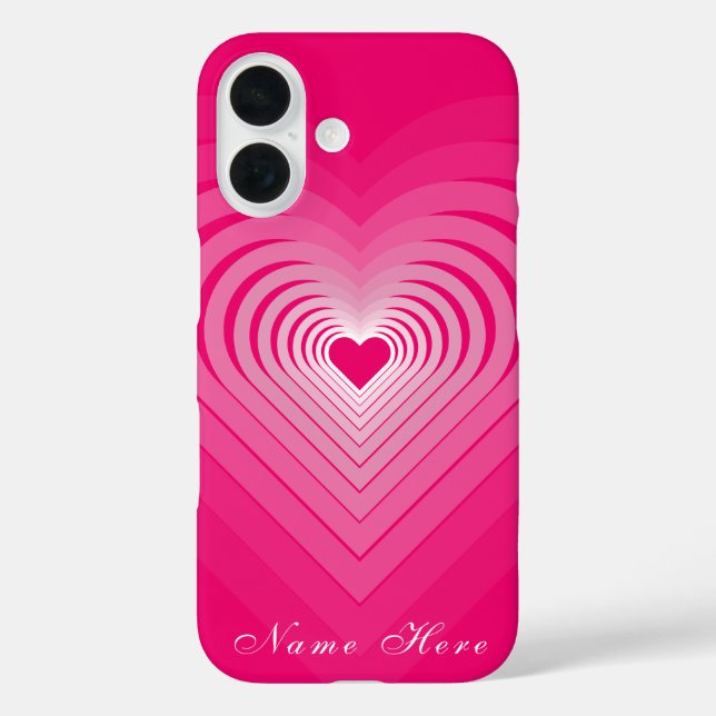 Personalized Custom Name Pink Heart iPhone Case (Back)