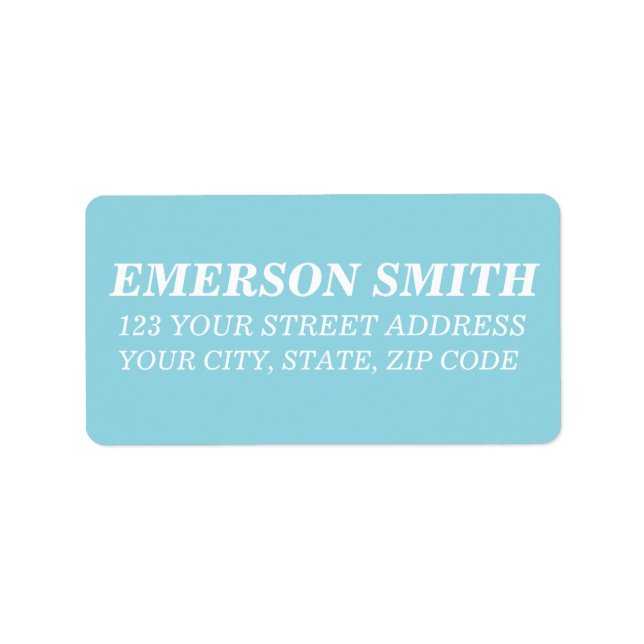 Personalized Custom Name Simple Modern Address  Label (Front)