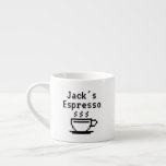 Personalized custom name small espresso cup mug<br><div class="desc">Personalized custom name small espresso cup mug. Add your own name or text. Funny little mug for men and women. Classy Birthday or Christmas gift idea for him or her. Make one for friends, family, co worker, colleague, boss, coffee lover, mom, dad, employee, teacher, coach etc. Customizable colors. Handy for...</div>