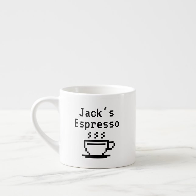 Personalized custom name small espresso cup mug (Left)