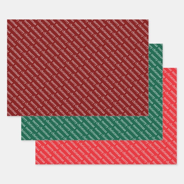 Personalized Custom Name Stylish Merry Christmas. Wrapping Paper Sheets (Set)