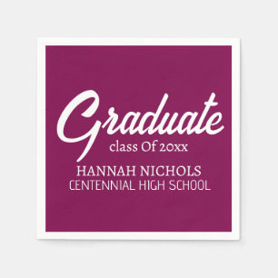 Personalized Custom Name Stylish Modern Graduation Napkins