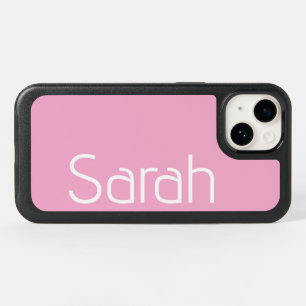 Personalized Custom Name Stylish Modern PInk Color OtterBox iPhone 14 Case