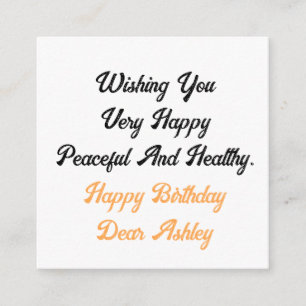 Personalized Custom Name Text Photo Happy Birthday Enclosure Card