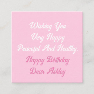 Personalized Custom Name Text Photo Happy Birthday Enclosure Card