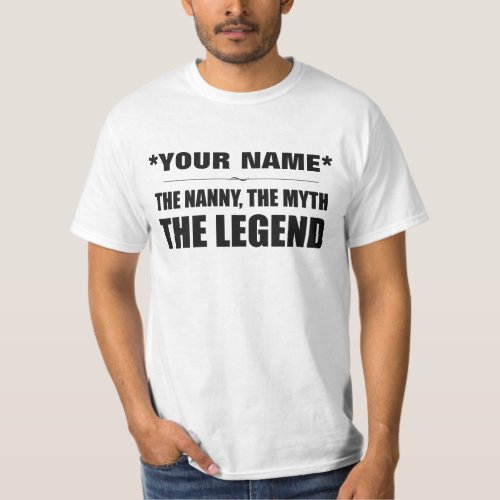Personalized Custom Nanny Myth Legend T_Shirt