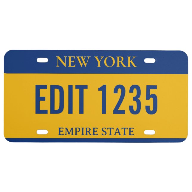 Personalized Custom New York License plate (Front)