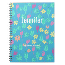 Personalized Custom Notebook Tulips Multicolored