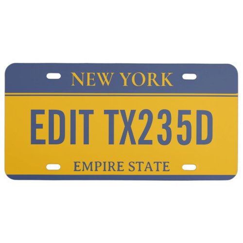 Personalized custom Ny New york License plate