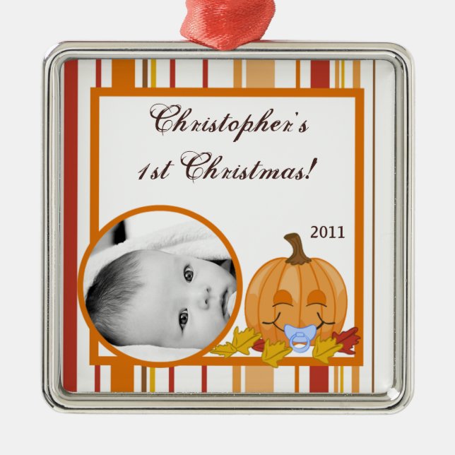 Personalized Custom Ornament Autumn Fall Pumpkin (Front)