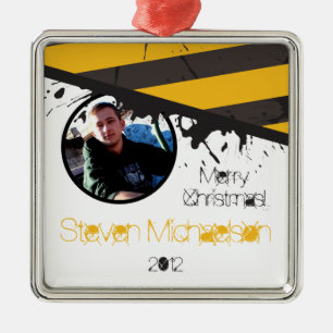 Personalized Custom Ornament Bio Hazard Caution