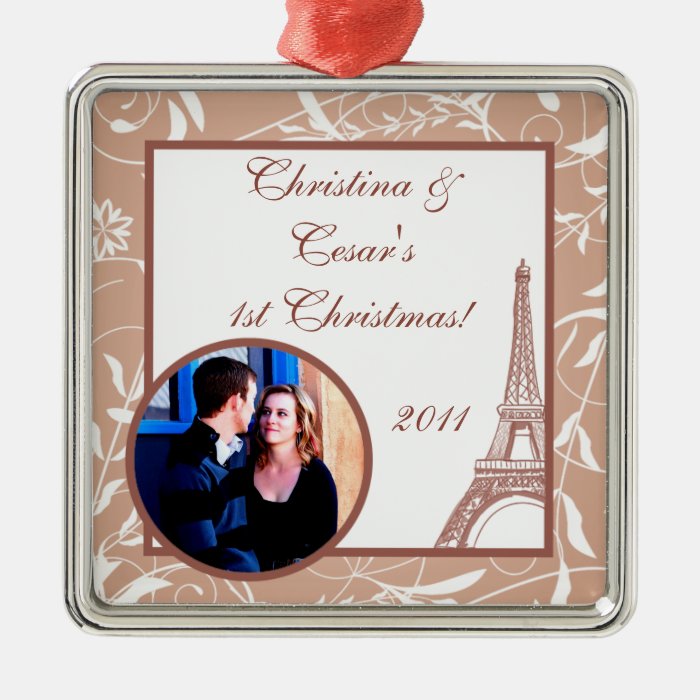 Personalized Custom Ornament Floral Spiral in Pari