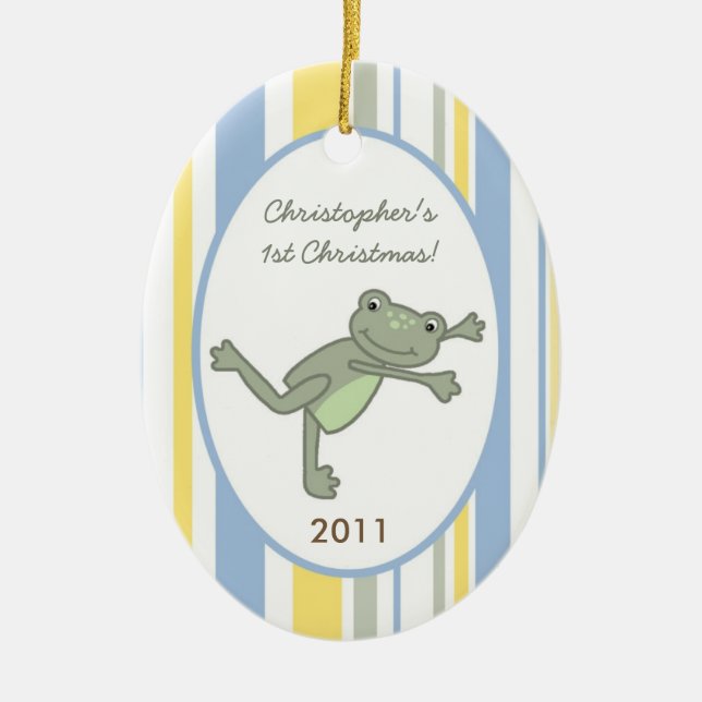 Personalized Custom Ornament Leap Frog Turtle Bee (Front)