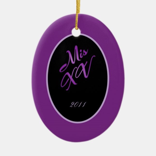 Personalized Custom Ornament Mis XV Purple Lilac (Front)