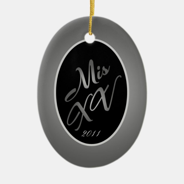 Personalized Custom Ornament Mis XV Silver (Front)