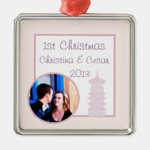 Personalized Custom Ornament Purple Pink Lantern/F