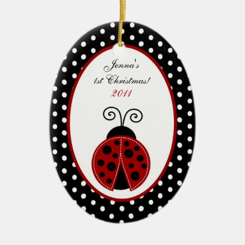Personalized Custom Ornament Red Ladybug