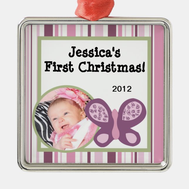 Personalized Custom Ornament Sugar Plum Butterfly (Front)