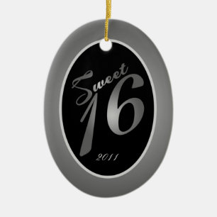 Personalized Custom Ornament Sweet 16 Silver