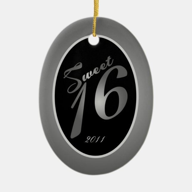 Personalized Custom Ornament Sweet 16 Silver (Front)