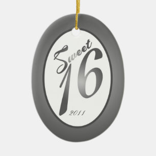 Personalized Custom Ornament Sweet 16 Silver