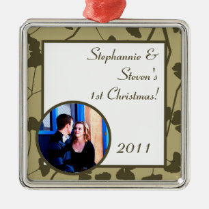 Personalized Custom Ornament White Ginkgo Leaves