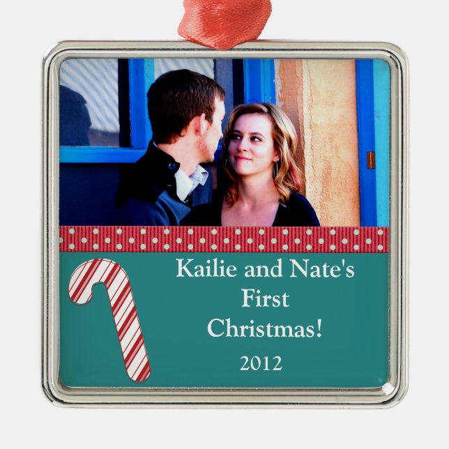 Personalized Custom Ornaments Candy Cane Stripes (Front)