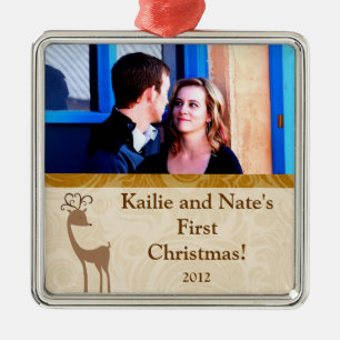 Personalized Custom Ornaments Elegant Reindeer Gol