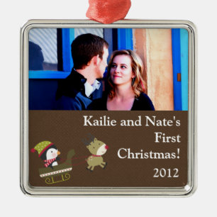 Personalized Custom Ornaments Penguin / Reindeer C