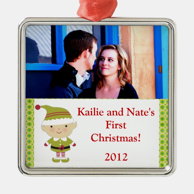 Personalized Custom Ornaments Winter Elf in Green (Front)