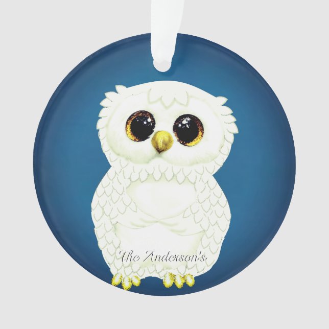 Personalized Custom Owl Bird Photo Ornament (Front)