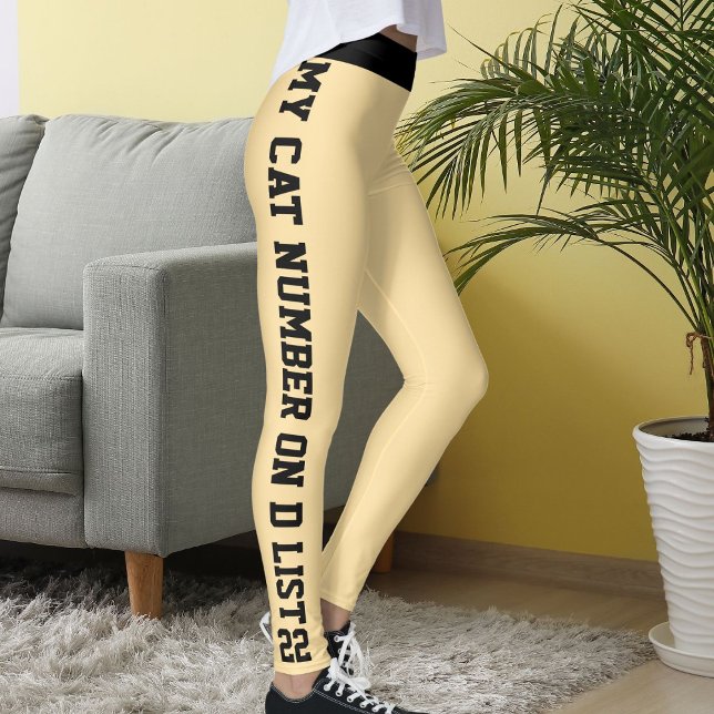 Personalized Custom Pet Cat Quote On Black Beige Leggings (Creator Uploaded)