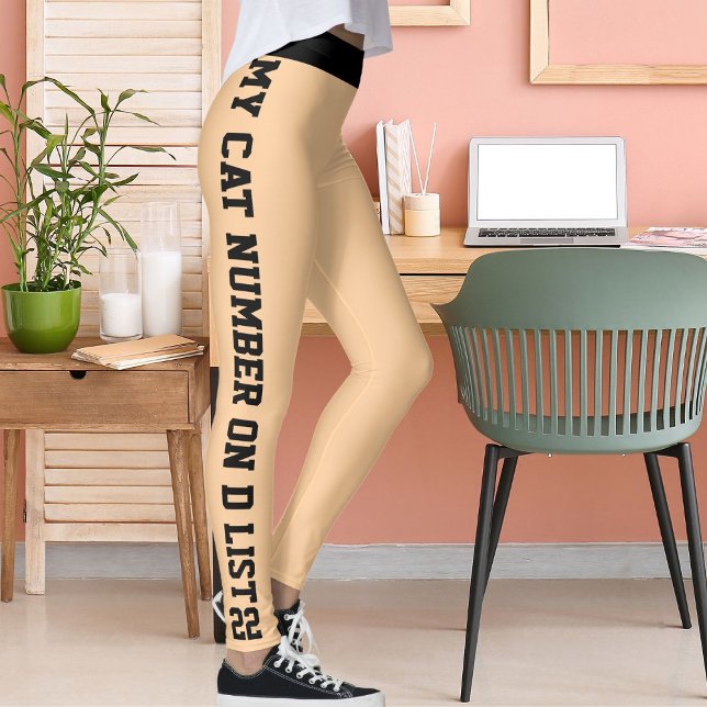 Personalized Custom Pet Cat Quote On Black Peach Leggings (Creator Uploaded)