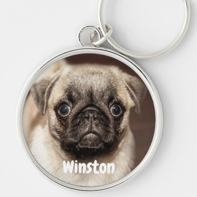 Personalized custom pet photo  air freshener keychain (Front)