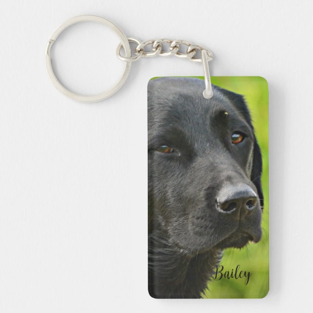 Personalized Custom Pet  Photo and Name Keychain (Front)