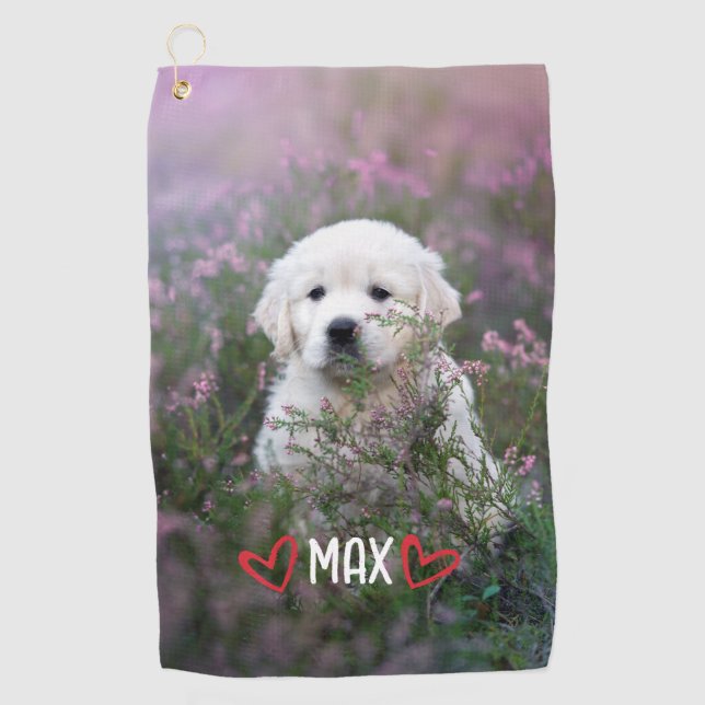 Personalized Custom Pet Photo and Name Towel (Front)