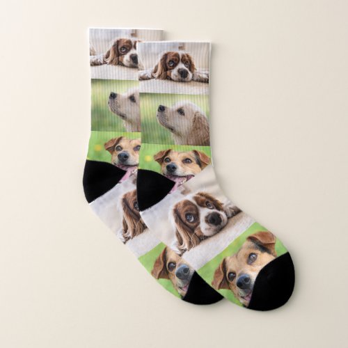 Personalized Custom Pet Photo Collage Christmas  Socks