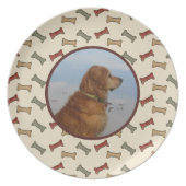 Personalized Custom Pet Photo Dog Bone Personalize Plate (Front)