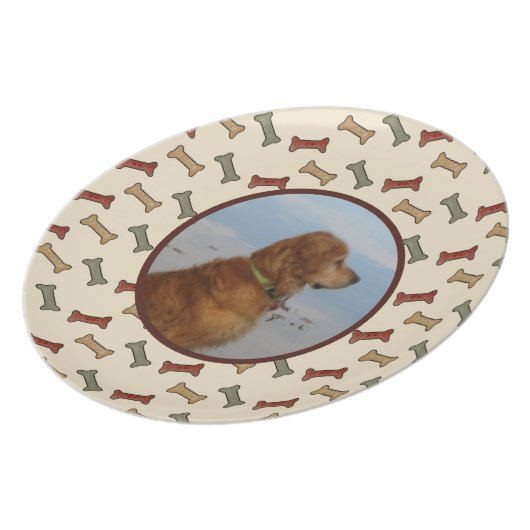 Personalized Custom Pet Photo Dog Bone Personalize Plate (Left Side)
