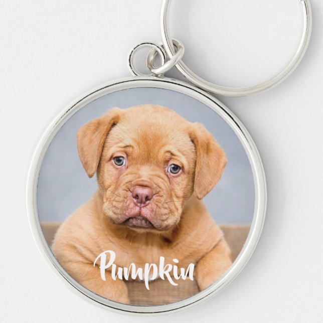Personalized custom pet photo  keychain (Front)