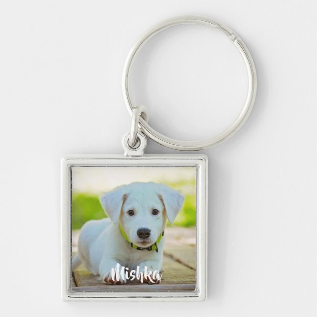 Personalized custom pet photo keychain (Front)