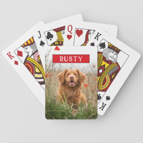 Personalized Custom Pet Photo Name Poker Cards